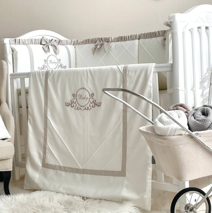 Lenjerie Patut Bebe Copii 6 piese Baby King latte (8)